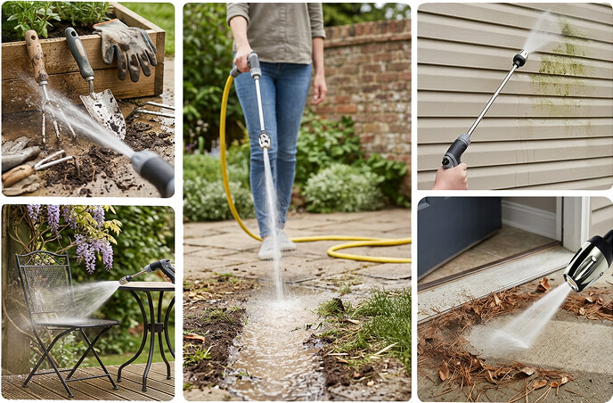 Outdoor surface cleaned with Power Blast Plus